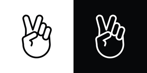 Hand peace icon