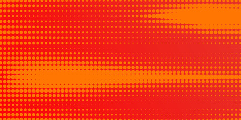 Dots halftone orange color pattern gradient texture with technology digital background. Dots pop art comics with summer background.