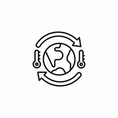 global warming thermometers icon sign vector