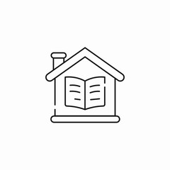 homeschooling house book icon sign vector