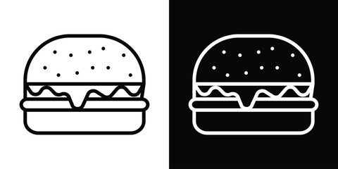 Hamburger icon design. simple stroke line vector icon set