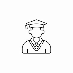 kid graduating drawing icon sign vector