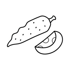 Jalapeno Poppers with Cheese in Clean Line Drawing Vector illustration