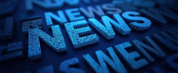 The vibrant blue representation of news and information in digital media.