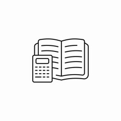 open book calculator icon sign vector