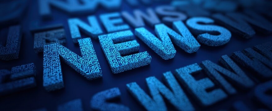 The vibrant blue representation of news and information in digital media.