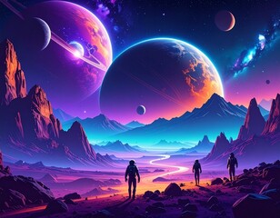 Naklejka premium multiverse world