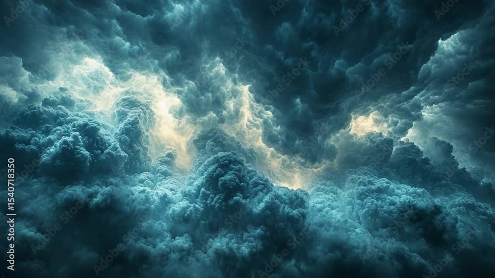 Poster dramatic skies: an awe-inspiring scene of swirling clouds, creating a sense of both beauty and foreb