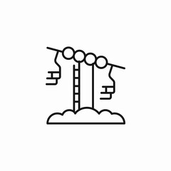 ski lift chairs icon sign vector