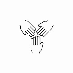 teamwork collaboration hands icon sign vector