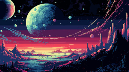 Obraz premium Fantasy landscape on an alien planet