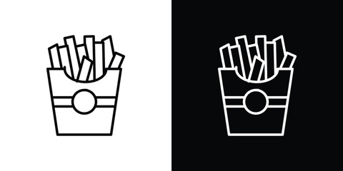 French-fries icon design. simple stroke line vector icon set