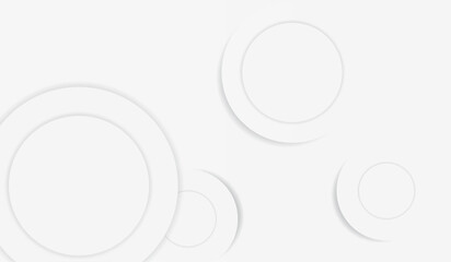 Abstract background with white abstract geometric background with soft light white paper circles in design . 