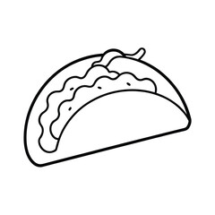 Shrimp Tacos with Slaw in Fine Line Art Vector illustration