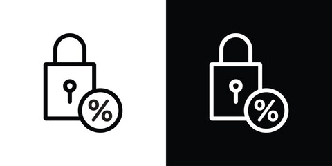 Fixed rate mortgage icon design. simple stroke line vector icon set