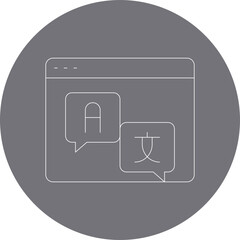 Obraz premium Website translation icon single icon vector illustration