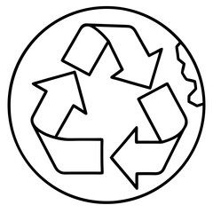 Recycle-earth-icon  Editable AI Vector Design on White Background