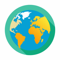 Naklejka premium World-map-icon Editable AI Vector Design on White Background