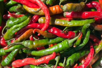red and green chili peppers
