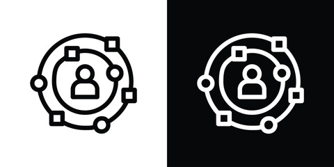 Experience icon design. simple stroke line vector icon set