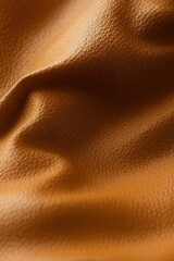 Brown leather texture with folds close-up
