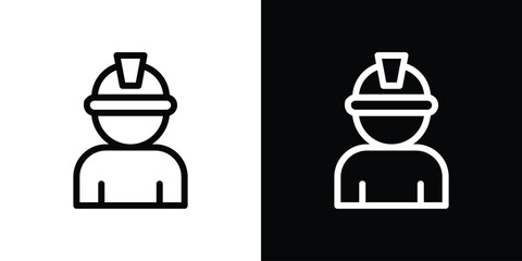 Engineer icon design. simple stroke line vector icon set