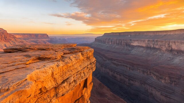 Lone warrior standing at the edge of a cliff overlooking a vast valley cinematic heros journey