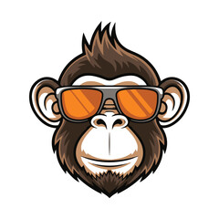 monkey head vector illustration