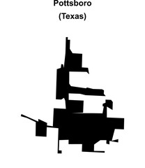Pottsboro (Texas) blank outline map