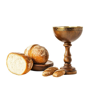 Holy communion, Good Friday service in church, church scene depicting Holy communion at a Good Friday service, isolated on transparent background