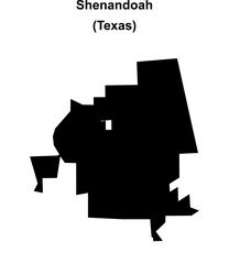 Shenandoah (Texas) blank outline map