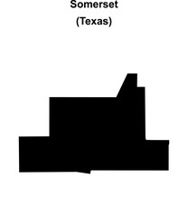 Somerset (Texas) blank outline map