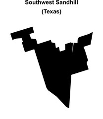 Southwest Sandhill (Texas) blank outline map