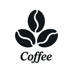 Simple black and white coffee bean logo design