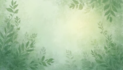 Obraz premium Gentle, airy illustration with pale green background, subtle foliage texture. Featuring verdant leaves, botanical forms, natural, peaceful, calming composition, dreamy art for design, fresh eco