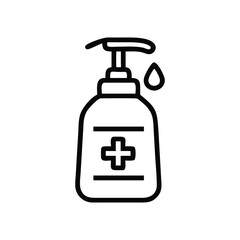 Hand sanitizer bottle icon collection. Sanitizer liquid soap with a medical plus sign, Hand sanitizer, antibacterial, anti germ symbol. Vector illustration.