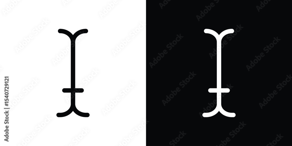 Wall mural cursor text icon design. simple stroke line vector icon set