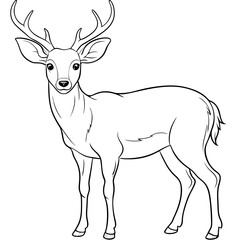 Obraz premium Graceful deer vector silhouette illustration, perfect for nature and wildlife designs