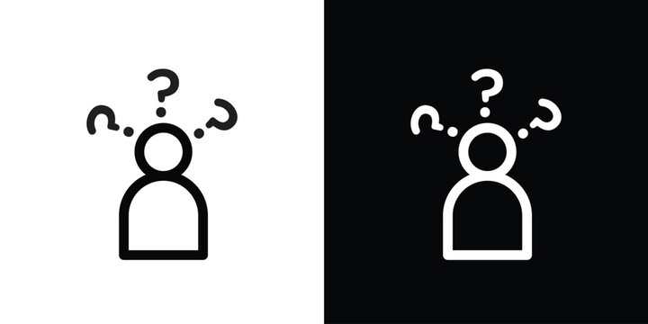 Curious human icon design. simple stroke line vector icon set