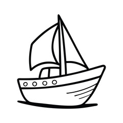 Black and white very simple and big boat.