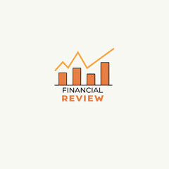 Illustration financial growth, rising up statistic finance company logo