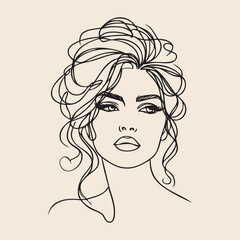 girl one line. vector drawing.
