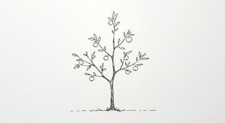 Obraz premium Simple drawing of a young tree
