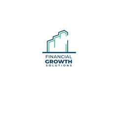 Illustration financial growth, rising up statistic finance company logo
