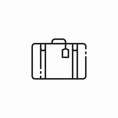 plain suitcase icon sign vector