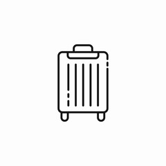 rolling luggage bag icon sign vector