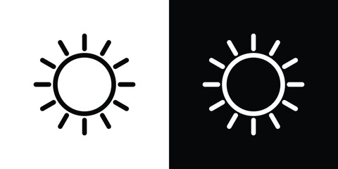 Brightness icon design. simple stroke line vector icon set
