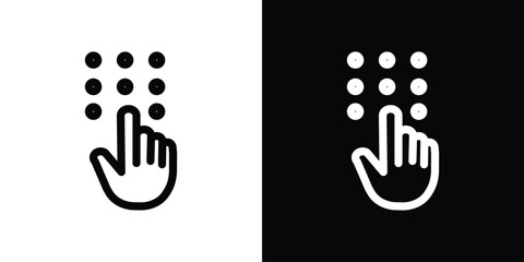 Braille icon design. simple stroke line vector icon set