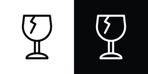 Box fragile icon design. simple stroke line vector icon set