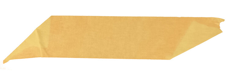 Vintage yellow masking tape piece with worn paper feel and hand-ripped effect for digital design and scrapbooking
